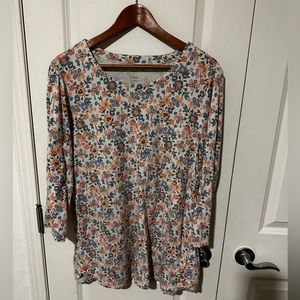 JJill Pima 3/4 sleeve scoop neck tee